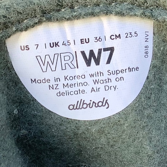 Womens 7 - USED Allbirds Wool Runners Shoes 0818 LV1 Olive Green (Tuke Matcha) - Picture 11 of 11